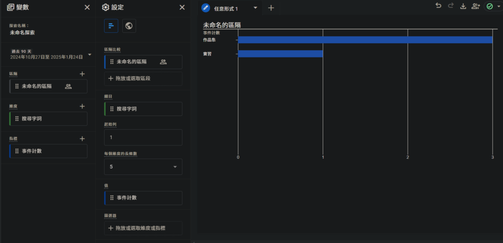 GA4探索-長條圖