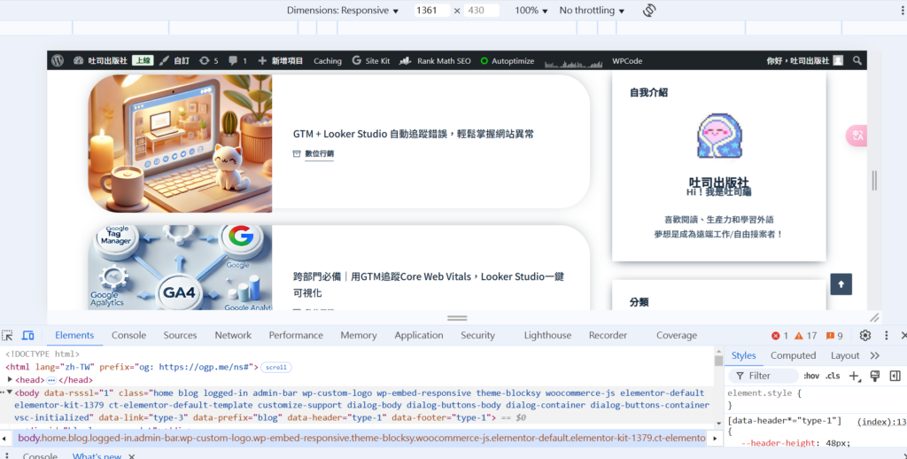 Chrome DevTools-RWD介面